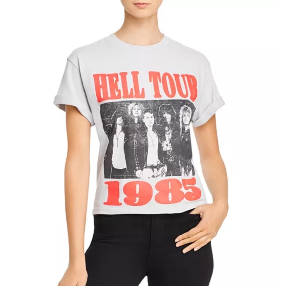 Alice + Olivia Guns N’ Roses hell tour band tee size xs/s cuffed sleeve.